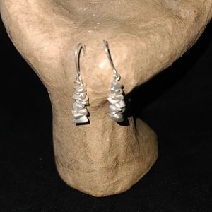 Sterling Silver Pebble Earrings